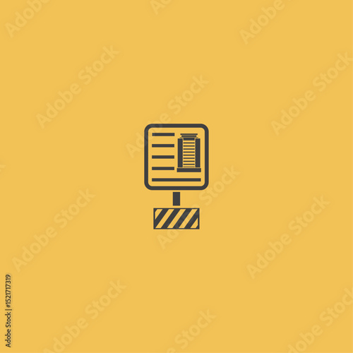 Construction Site Sign flat vector design