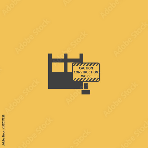 Construction site Caution flat vector design