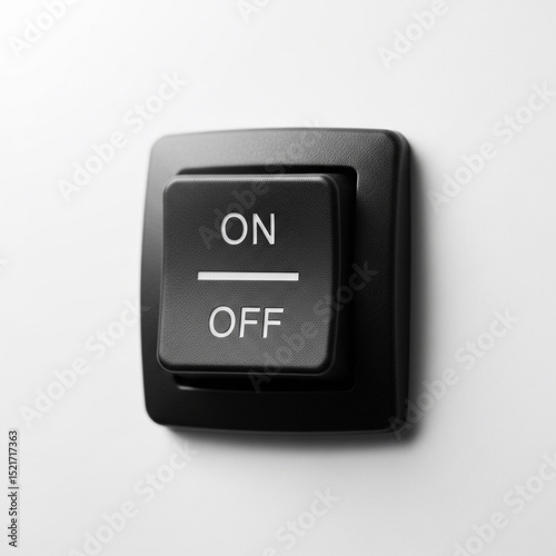3d on of a button on a white surface 