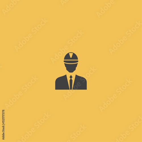 Construction site manager flat vector design
