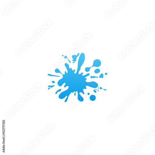 Sky blue Color splash flat vector design