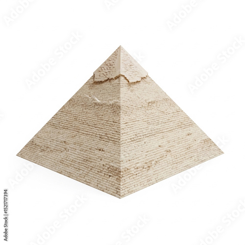 3d icon of the Giza pyramid on a white surface