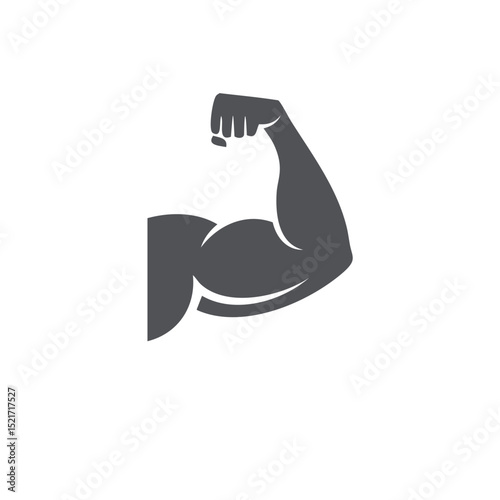 Strong bicep muscle flexing fitness power strength