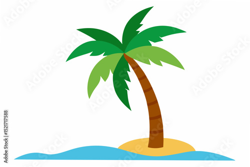 tropical island with palm trees