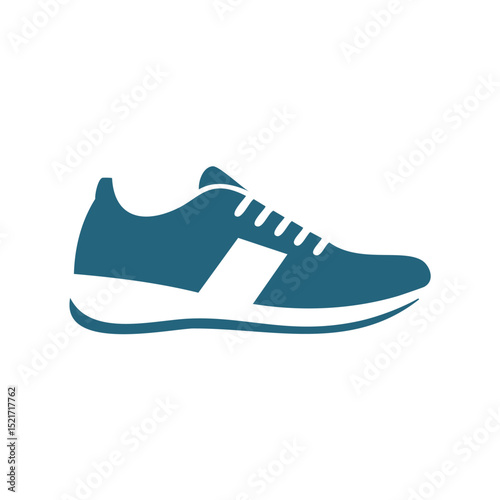 Stylish blue running shoe icon design template