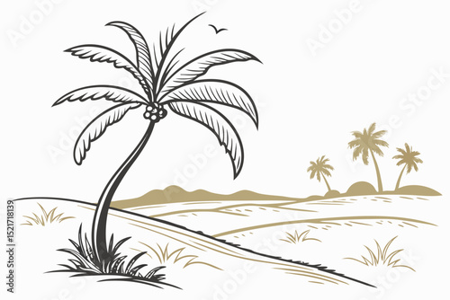 vector illustration of palm trees