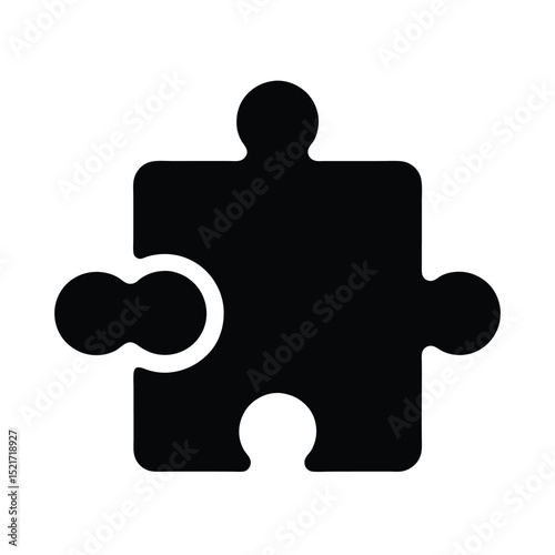 Puzzle Piece Icon Vector in Flat Clean Style
