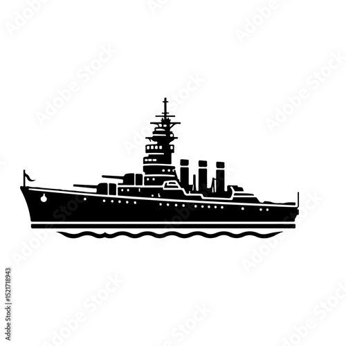 Battleship Silhouette for Naval Power and Warfare Design
