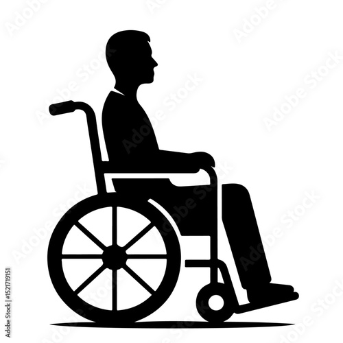 Person in Wheelchair Silhouette for Accessibility and Support Design