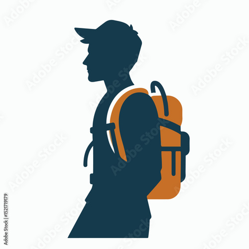 Person with Backpack Silhouette for Travel and Adventure Design