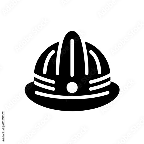 Female Firefighter Helmet Silhouette for Firefighting and Bravery Design