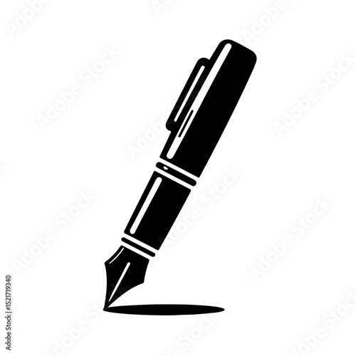 Fountain Pen Silhouette for Writing and Elegance Design