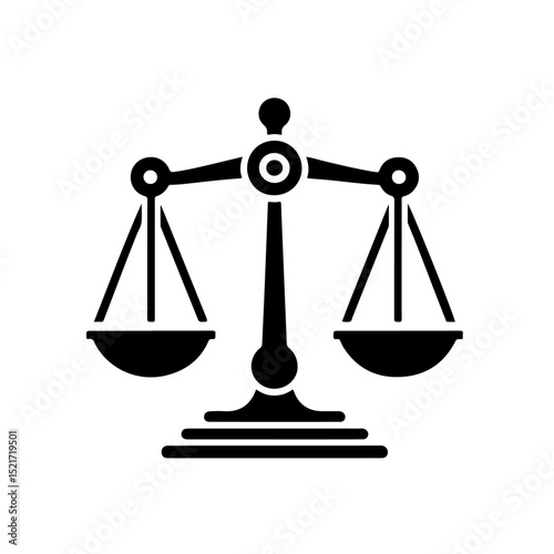 Balanced Scale with Clock Silhouette for Justice and Time Design