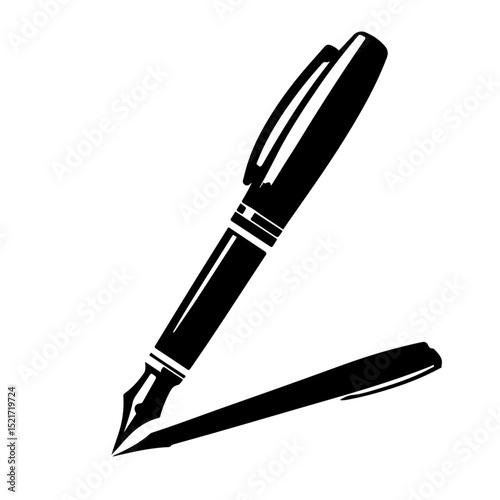 Fountain Pen Silhouette for Writing and Elegance Design