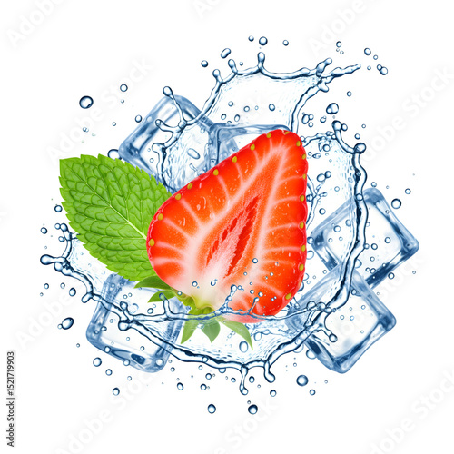 Refreshing Strawberry Ice Splash Summer Delight Beverage