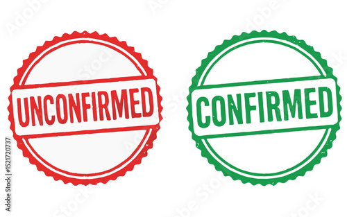 seal set unconfirmed and confirmed icon stamp frame vector on white background
Vector seal on white background