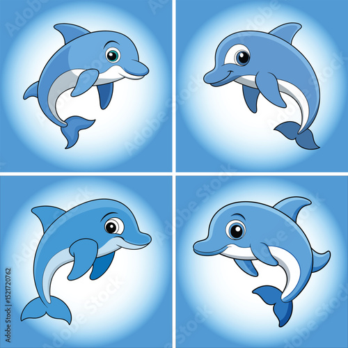 Cute dolphin jumping  eps vector