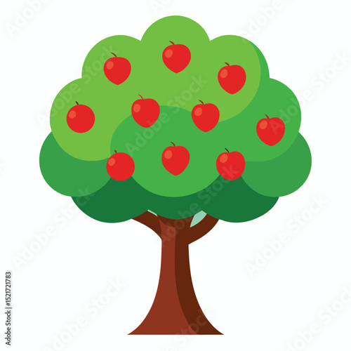  clean beautiful apple Tree  vector editable icon graphic design