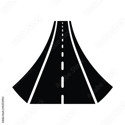 Road Icon Vector in Flat Clean Style