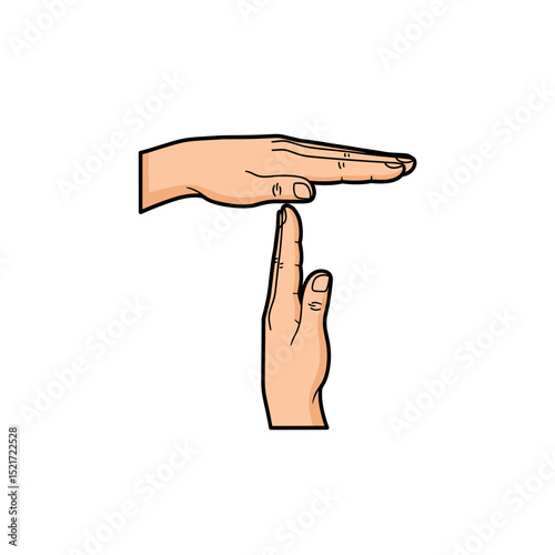 Timeout Hand Gesture Icon - Break, Pause, or Stop Signal