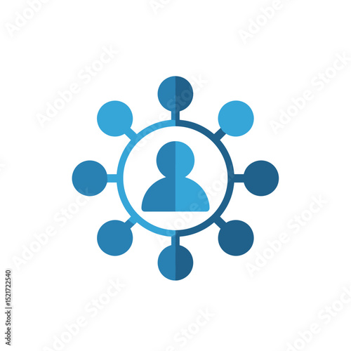 User Network Icon - Social Connections, Community Hub, or Influencer Marketing