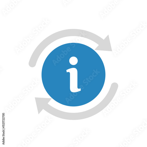 Information Update or Refresh Icon - Circular Info Symbol with Rotating Arrows