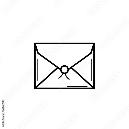 Free Download Sealed Envelope Line Art Icon, Mail or Confidential Letter Symbol - GFXLoad