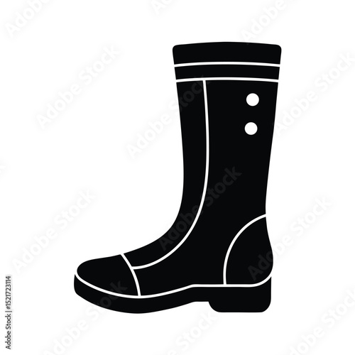 Rain Boot Icon Vector in Flat Clean Style