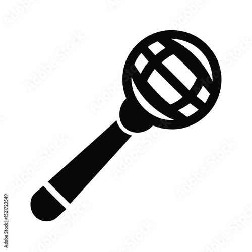 Rattle Icon Vector in Flat Clean Style