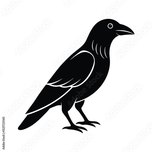 Raven Icon Vector in Flat Clean Style