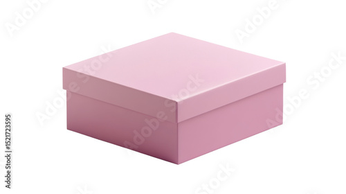Pink gift box on white background