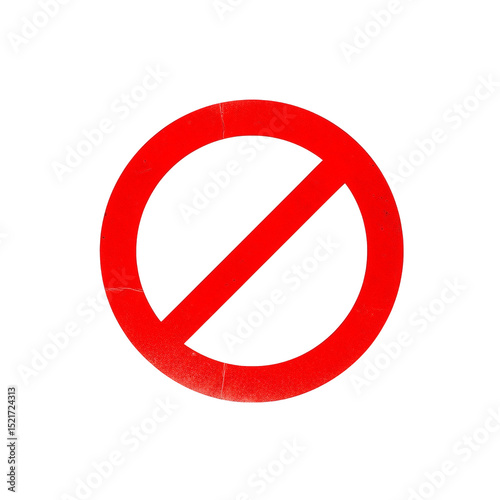 Striking red prohibition symbol against a black background
