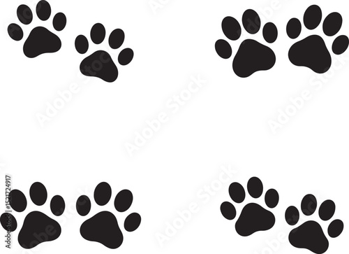 
Animal Paw Print Vector Illustrations - Pet Footprint Graphics