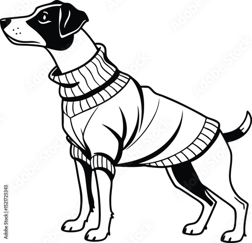 Stylish Dog in Sweater Design Perfect for Branding and Logo Creation