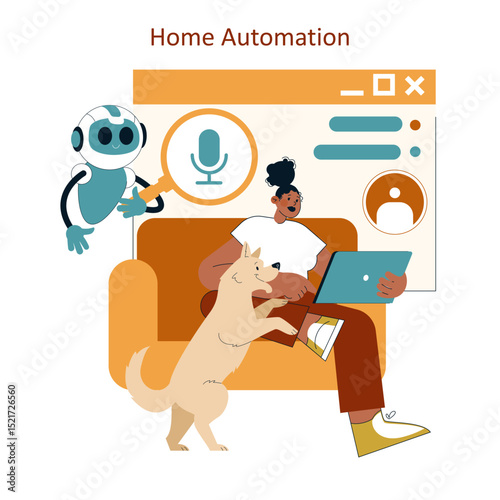 Ai Home. Flat Vector Illustration