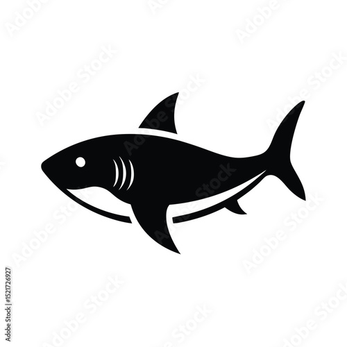 Shark Icon Vector in Flat Clean Style