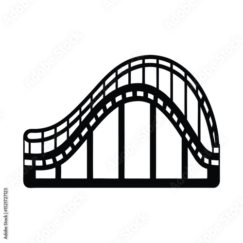 Roller Coaster Icon Vector in Flat Clean Style