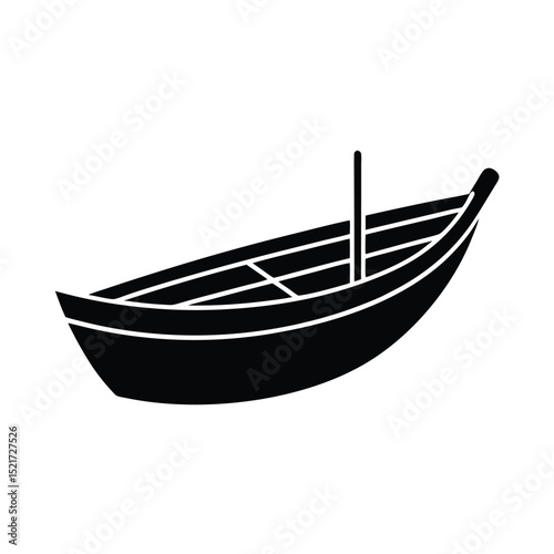 Rowboat Icon Vector in Flat Clean Style