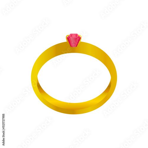Gold Ring with Rubin Gemstone