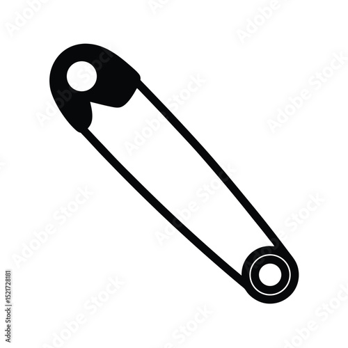 Safety Pin Icon Vector in Flat Clean Style