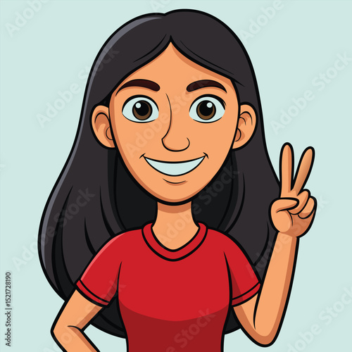 woman giving a peace sign with fingers