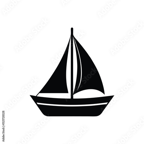Sailboat Icon Vector in Flat Clean Style