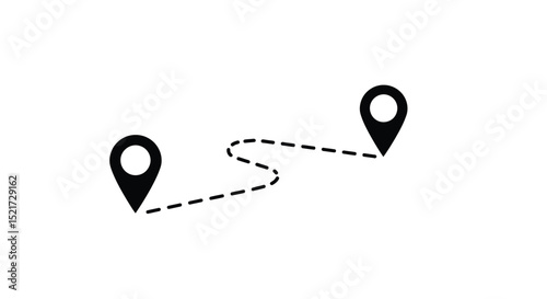 Distance solid icon, navigation and route, map pointer vector design with white artboard.