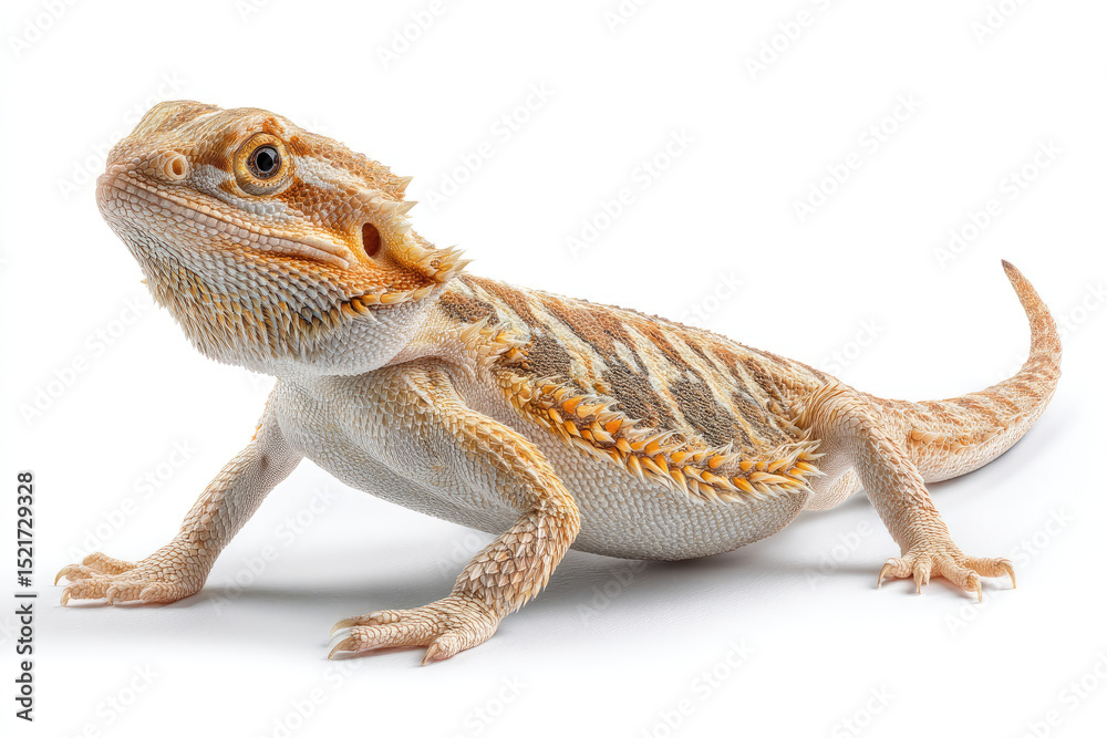 Naklejka premium Detailed Studio Shot of a Bearded Dragon on White Background (1)