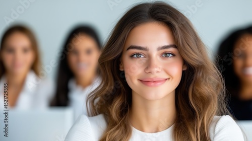 Confident women executives collaborate in a modern office to celebrate Women's Day and empower each other