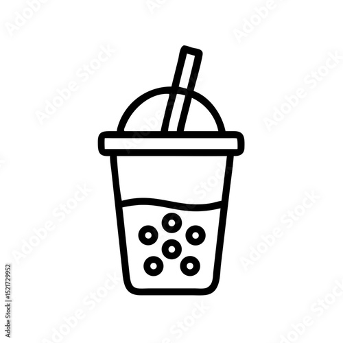 Refreshing beverage with bubble tea pearls in a clear cup topped with a rounded lid and a straw, perfect for summer or casual enjoyment
