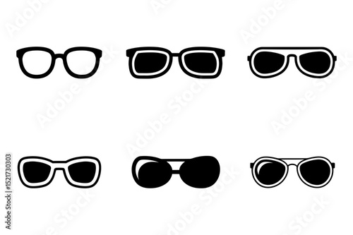 Collection of six different styles of sunglasses