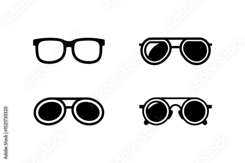 Collection of four different styles of eyeglasses