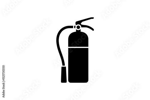 Isolated black fire extinguisher safety equipment