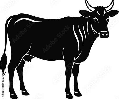 Majestic Cow Silhouette A Powerful Symbol of Strength and Agriculture